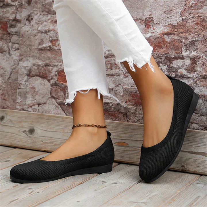 Loafer Damen mit Rundem Zehenbereich Gerippter Oberflächenstruktur und Flacher Sohle