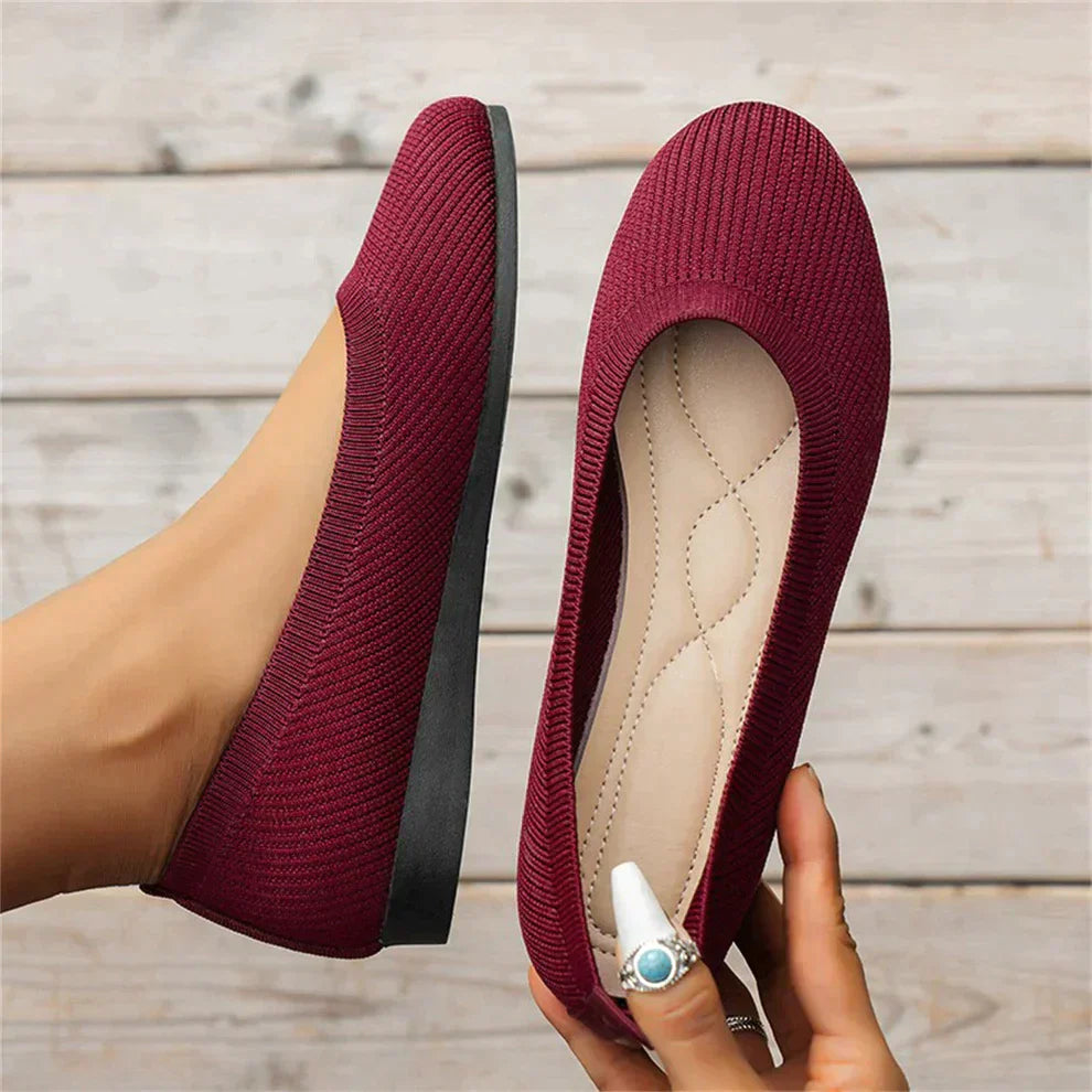 Loafer Damen mit Rundem Zehenbereich Gerippter Oberflächenstruktur und Flacher Sohle