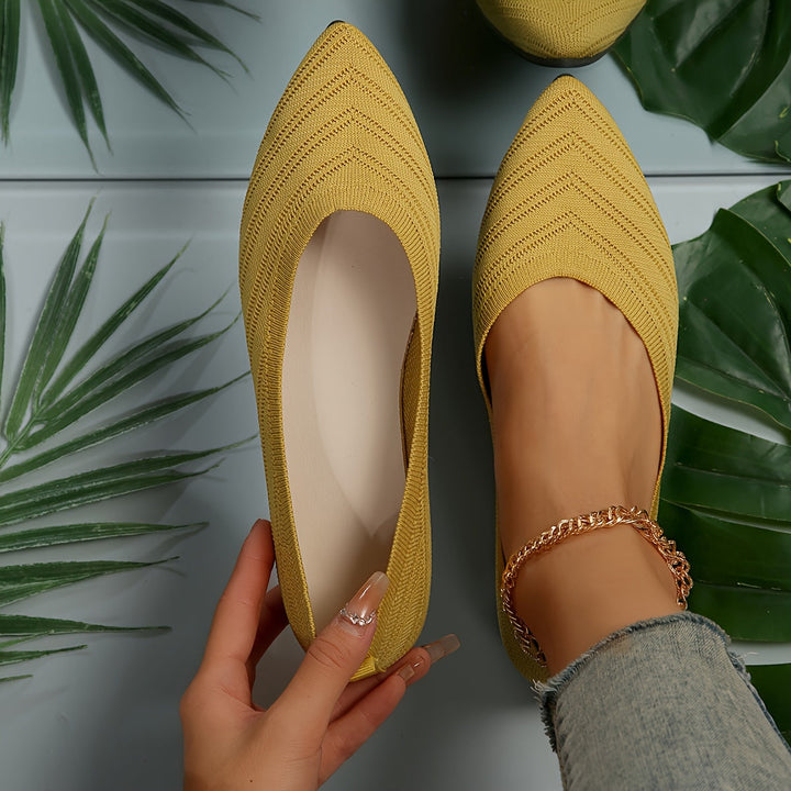 Loafer Damen mit Strickobermaterial und spitzer Zehenpartie