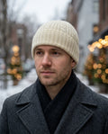 Lothar | Herren Beanie im Zopfstrick mit Umschlag
