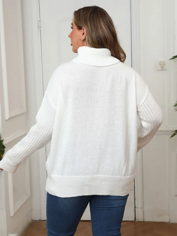Lotte | Damen Strickpullover mit Rollkragen und überschnittenen Schultern