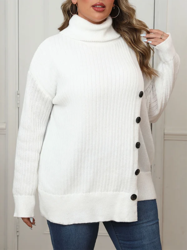 Lotte | Damen Strickpullover mit Rollkragen und überschnittenen Schultern