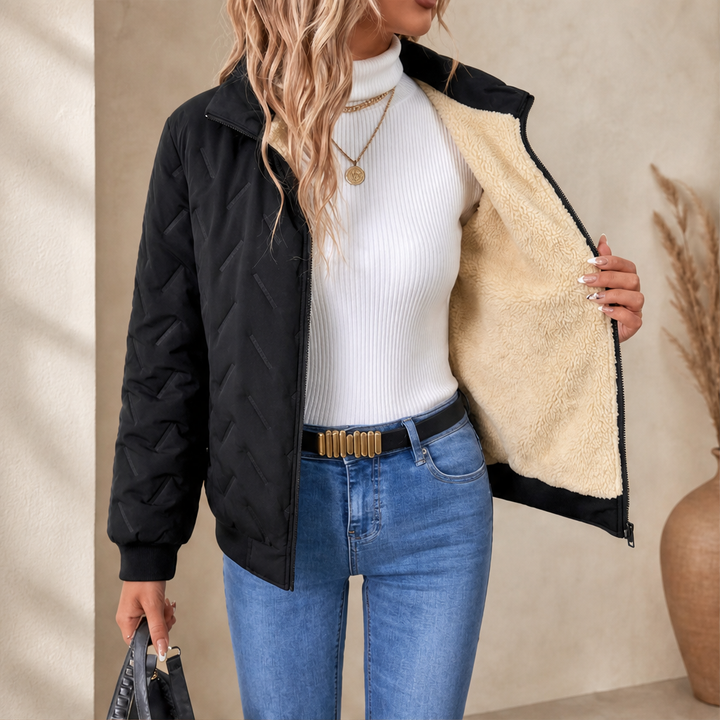 Lovisa Damen Steppjacke mit Stehkragen, Reißverschluss und Zip-Taschen
