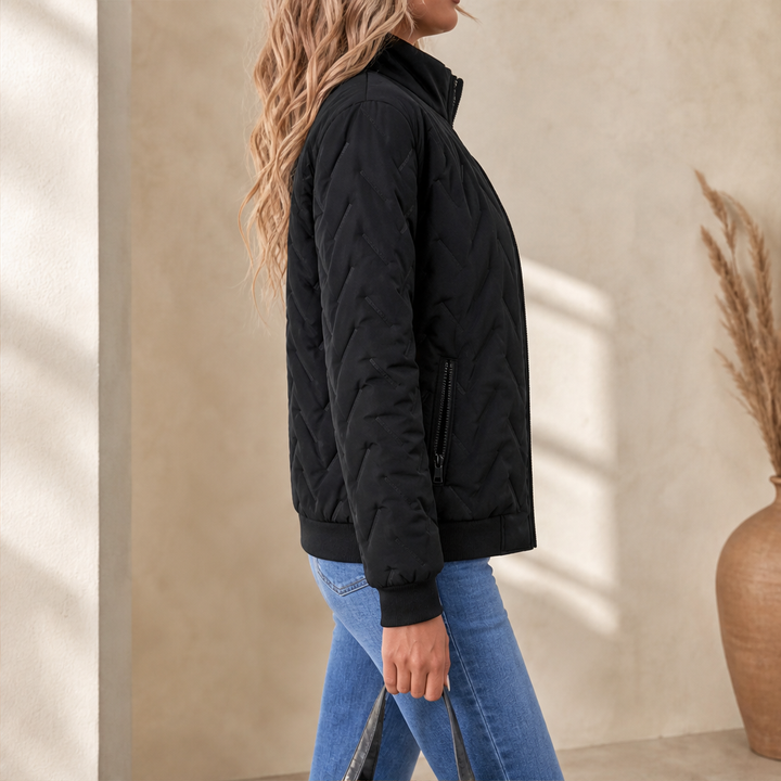 Lovisa Damen Steppjacke mit Stehkragen, Reißverschluss und Zip-Taschen
