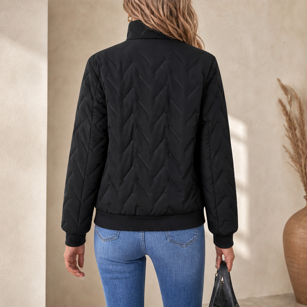 Lovisa Damen Steppjacke mit Stehkragen, Reißverschluss und Zip-Taschen