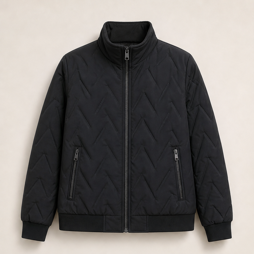 Lovisa Damen Steppjacke mit Stehkragen, Reißverschluss und Zip-Taschen – Schwarz