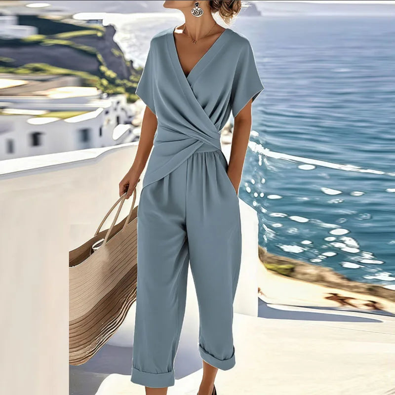 Lucia | Damen luftiges Wickel-Sommerset