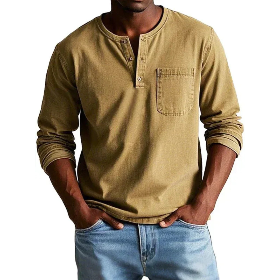 Ludwig | Herren Langarm Henley Shirt