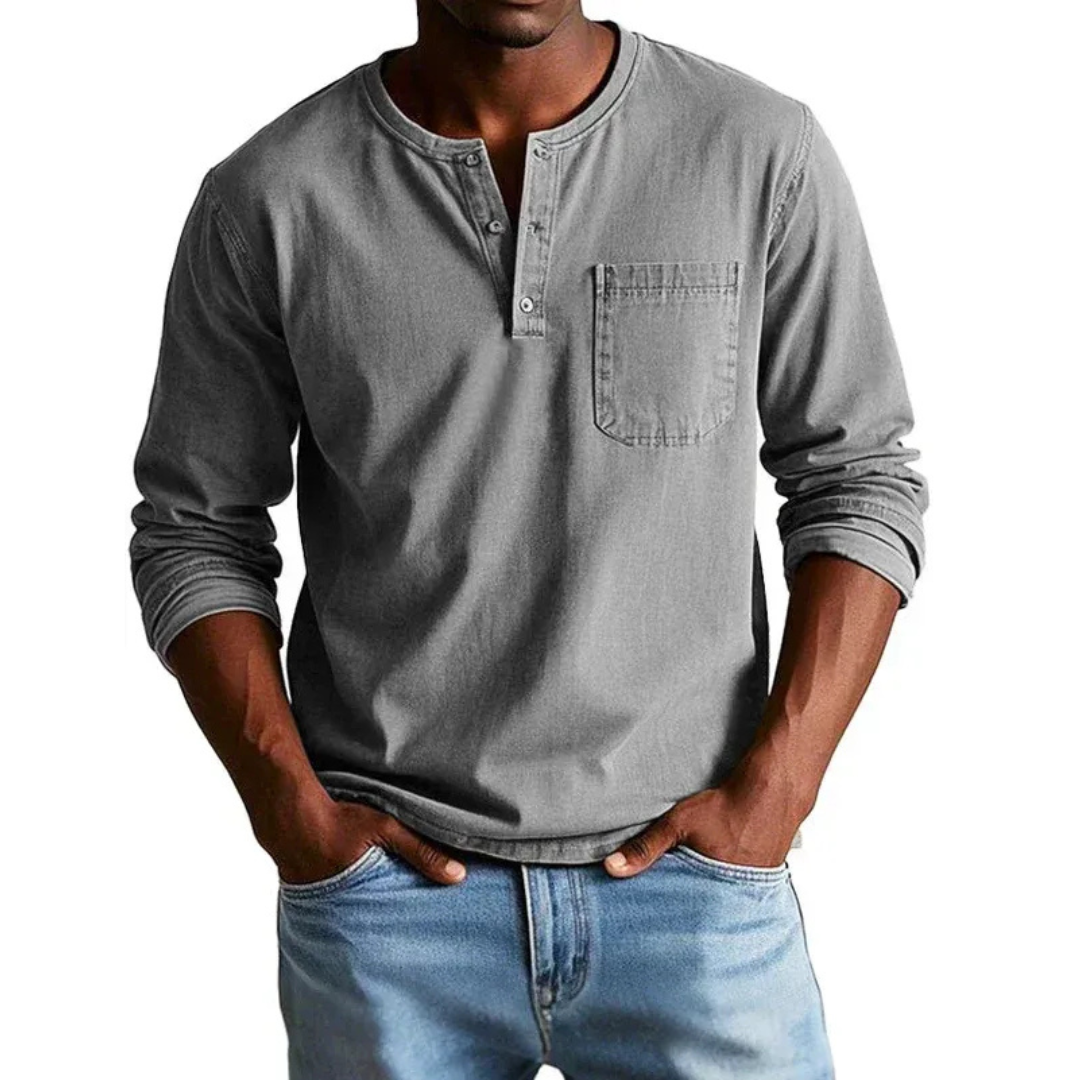 Ludwig | Herren Langarm Henley Shirt