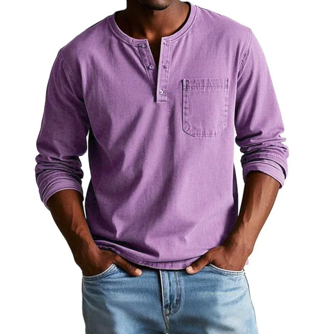 Ludwig | Herren Langarm Henley Shirt