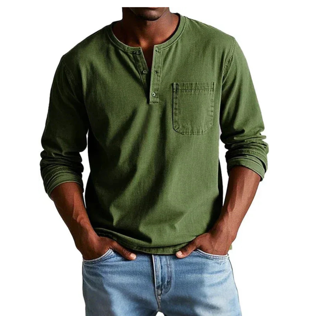 Ludwig | Herren Langarm Henley Shirt