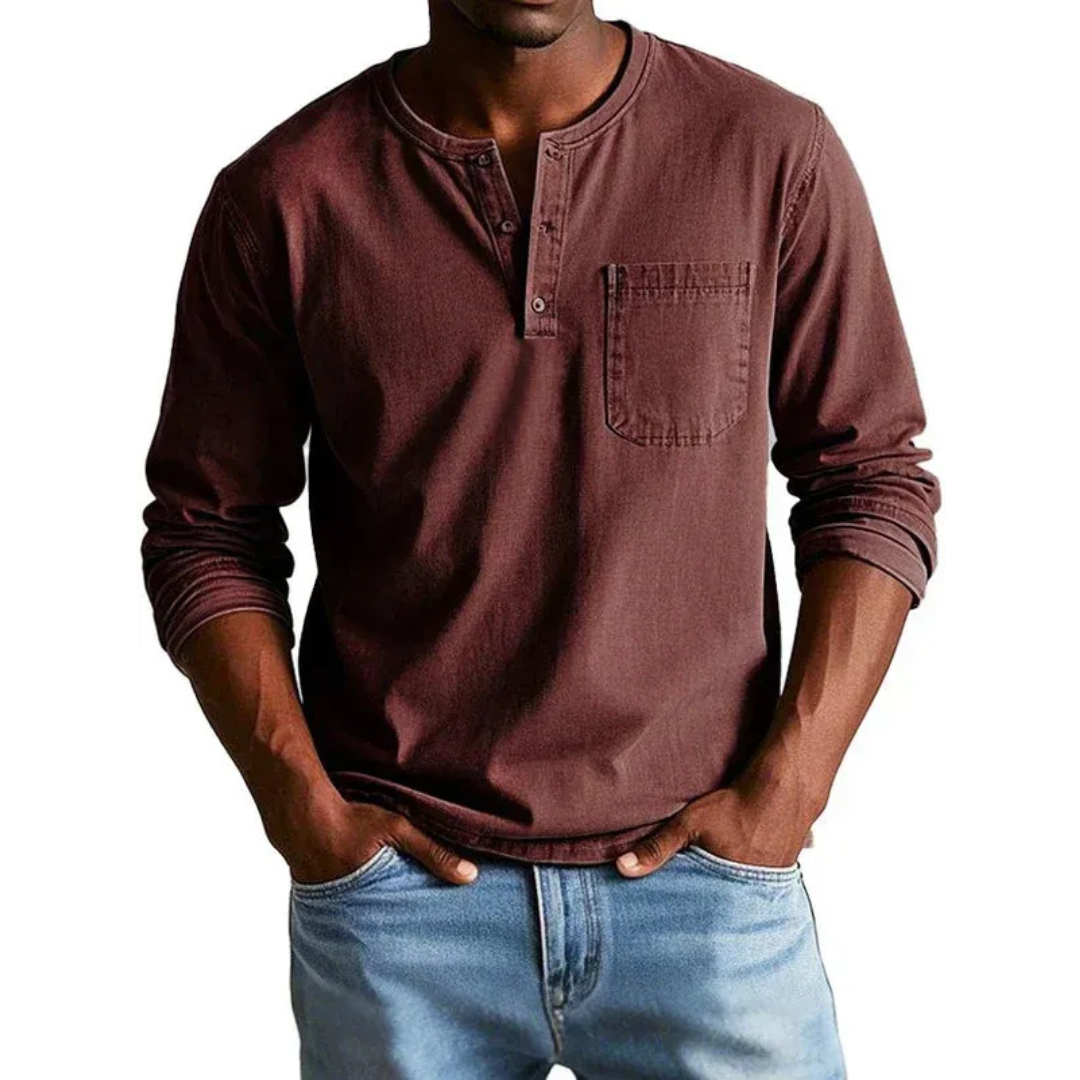 Ludwig | Herren Langarm Henley Shirt