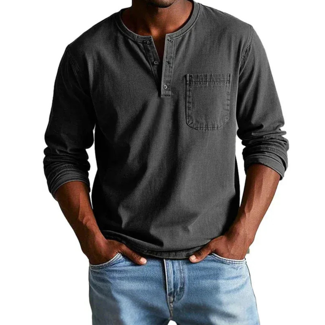 Ludwig | Herren Langarm Henley Shirt