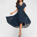 Luisa | Damen Abgestuftes V-Ausschnitt Midikleid