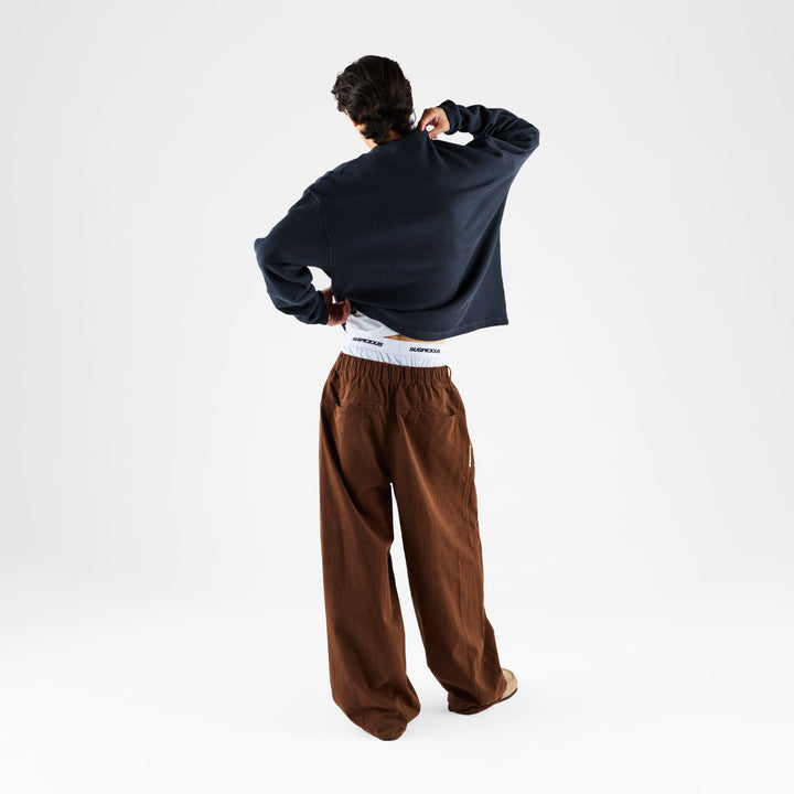 Lukas Herren Oversized Henley Langarmshirt mit Waffelstruktur – Nachtblau
