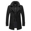 Lukas | Herren Slim-Fit Wollmantel mit Strickkragen