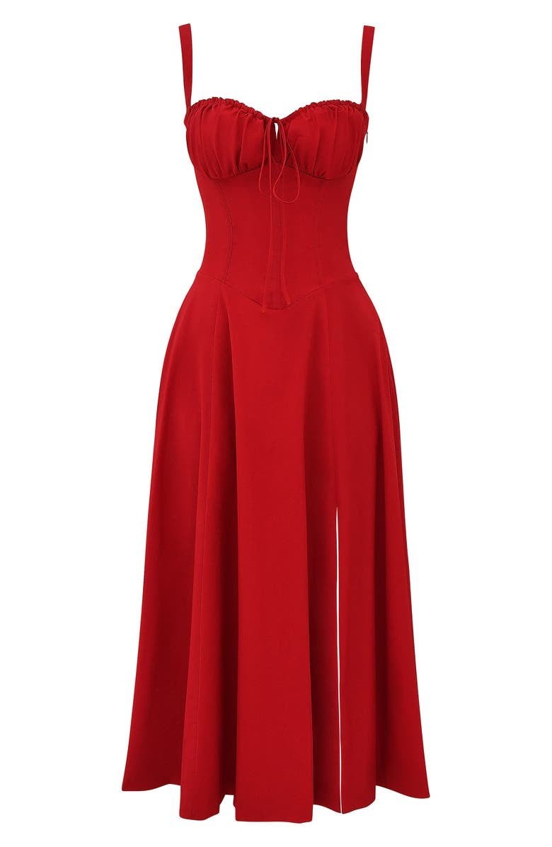 Lydia | Damen Korsett Midikleid mit fließendem Rock