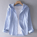 Malia | Lockere Leinenbluse mit Kapuze