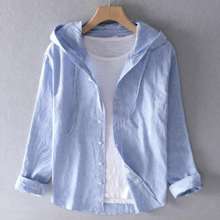 Malia | Lockere Leinenbluse mit Kapuze