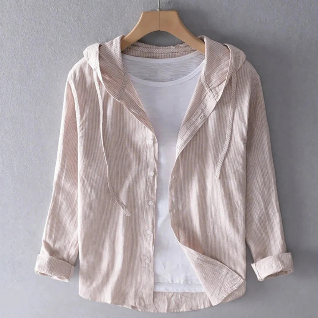 Malia | Lockere Leinenbluse mit Kapuze