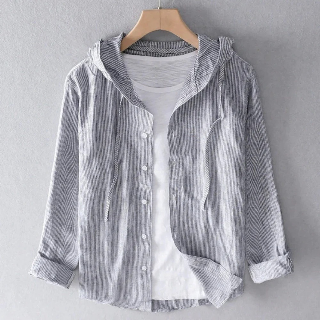 Malia | Lockere Leinenbluse mit Kapuze