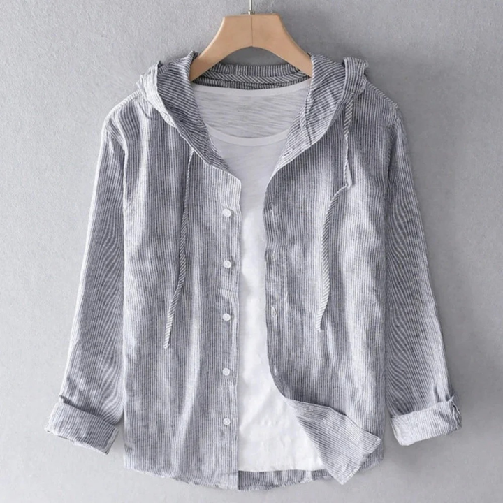Malia | Lockere Leinenbluse mit Kapuze