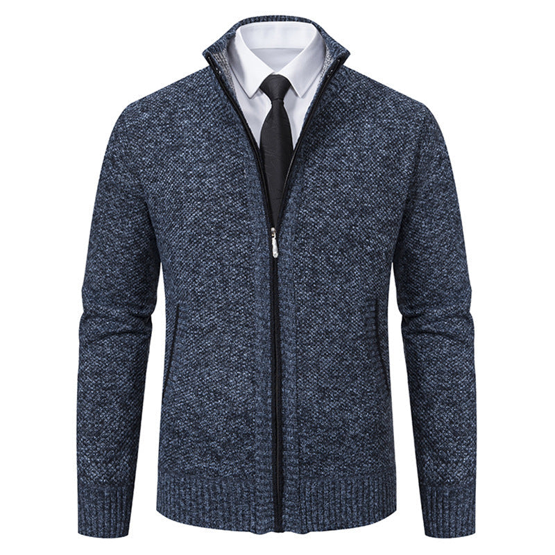 Malte | Herren Thermo Strickjacke mit Stehkragen
