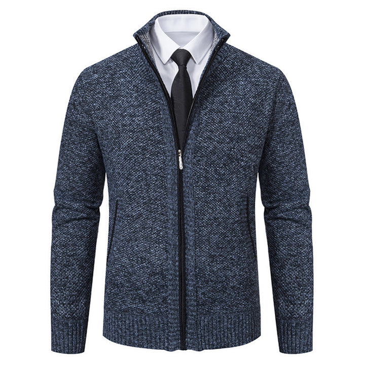 Malte | Herren Thermo Strickjacke mit Stehkragen