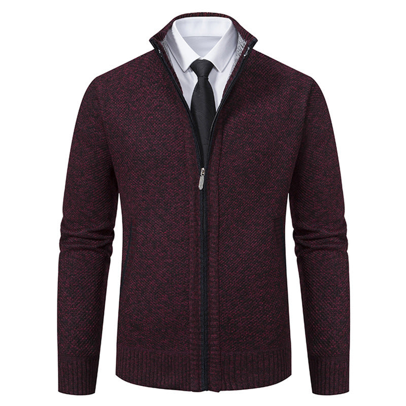 Malte | Herren Thermo Strickjacke mit Stehkragen