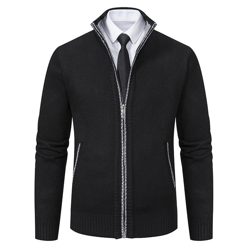 Malte | Herren Thermo Strickjacke mit Stehkragen