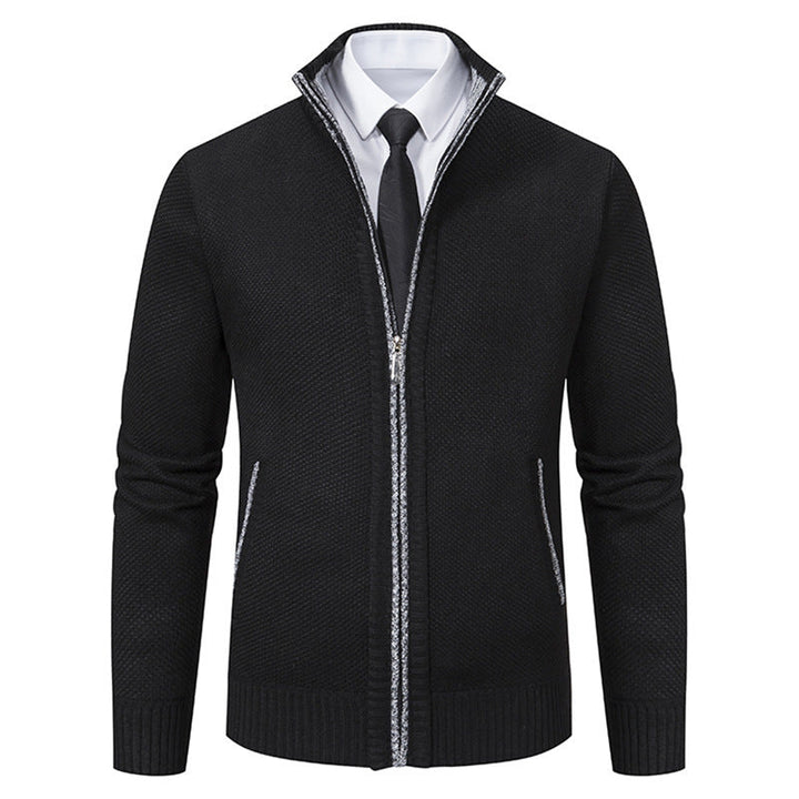 Malte | Herren Thermo Strickjacke mit Stehkragen