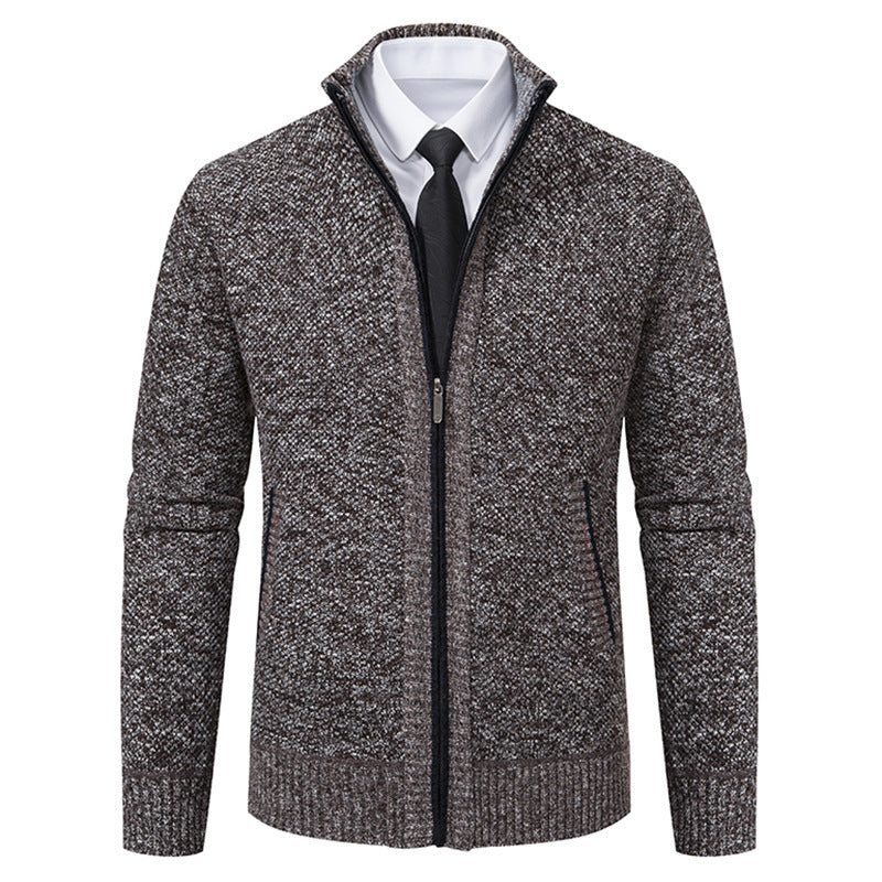 Malte | Herren Thermo Strickjacke mit Stehkragen
