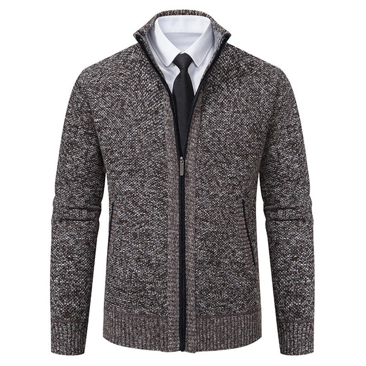 Malte | Herren Thermo Strickjacke mit Stehkragen