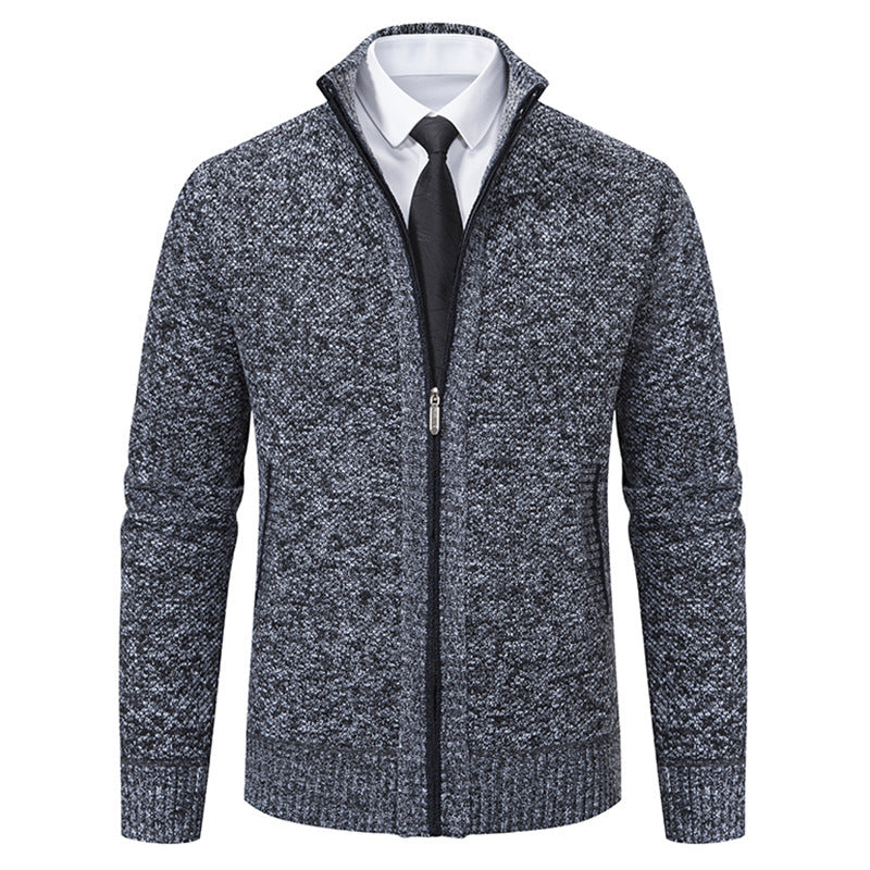 Malte | Herren Thermo Strickjacke mit Stehkragen