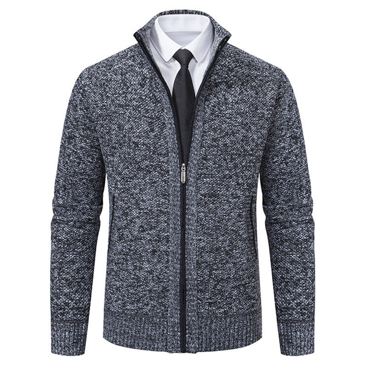 Malte | Herren Thermo Strickjacke mit Stehkragen