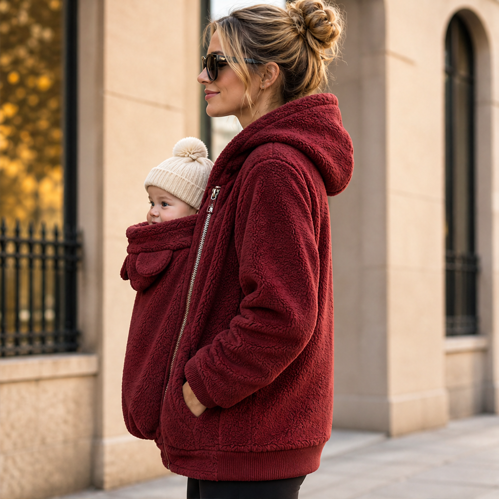 Mareike Damen Babytrage-Hoodie mit Kapuze und Reißverschluss-Einsatz