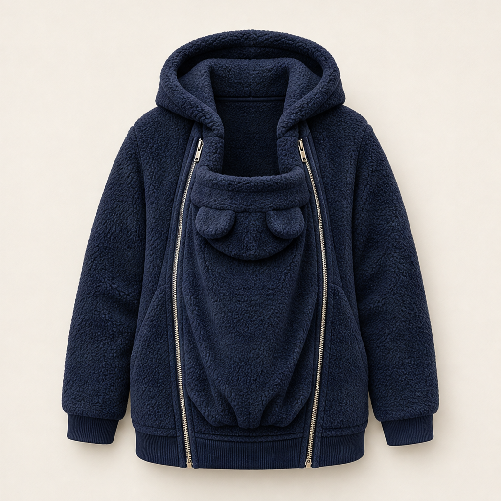 Mareike Damen Babytrage-Hoodie mit Kapuze und Reißverschluss-Einsatz in Marineblau
