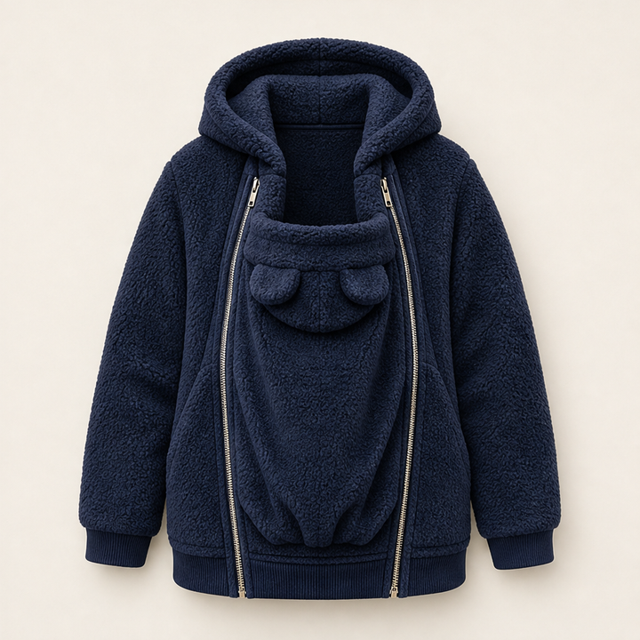 Mareike Damen Babytrage-Hoodie mit Kapuze und Reißverschluss-Einsatz in Marineblau