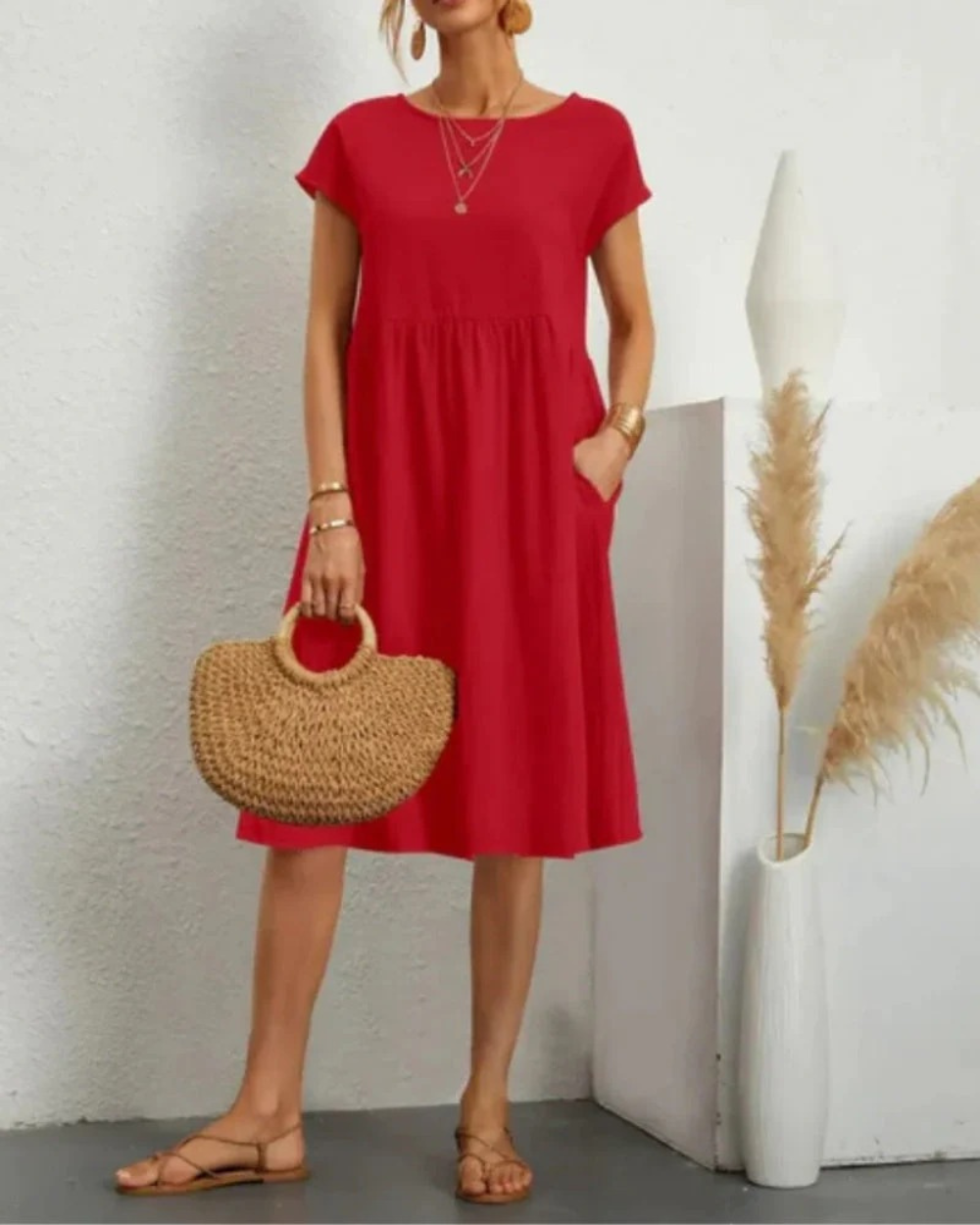 Marlene | Damen Elegantes Midi Sommerkleid