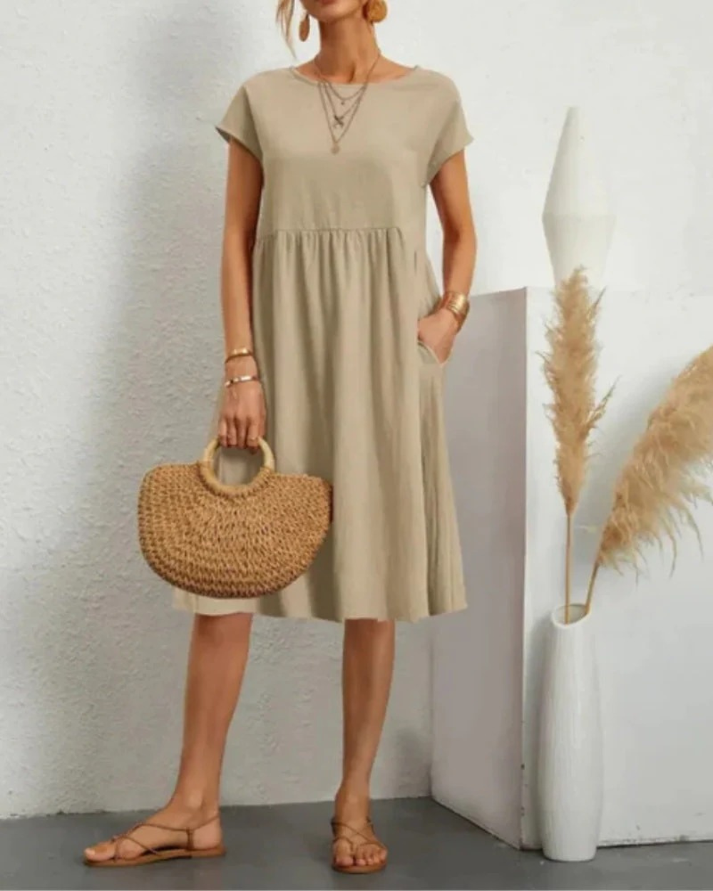 Marlene | Damen Elegantes Midi Sommerkleid