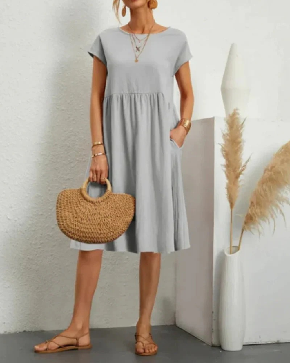Marlene | Damen Elegantes Midi Sommerkleid