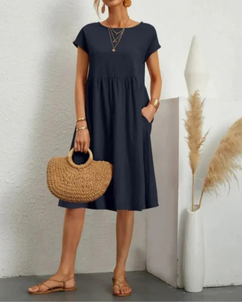 Marlene | Damen Elegantes Midi Sommerkleid