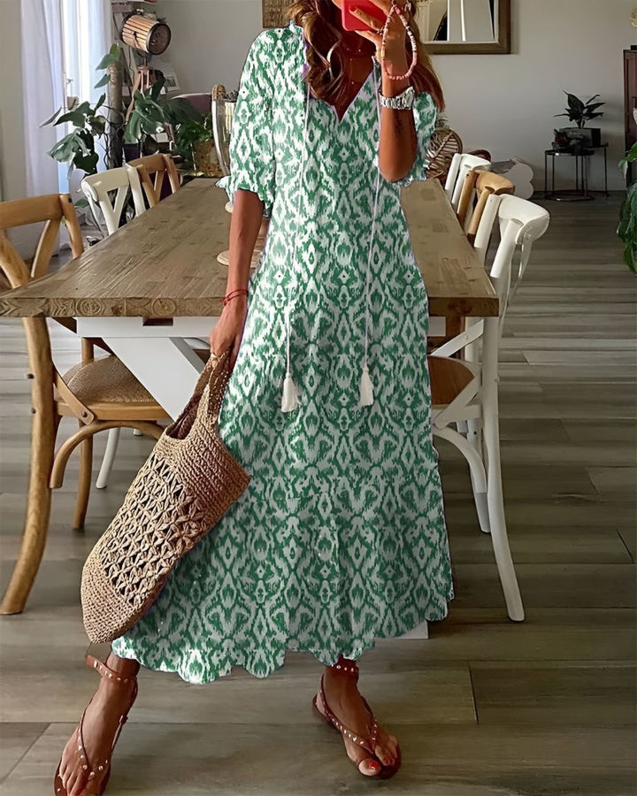 Mathilda | Damen Boho Wiesenblumen Maxikleid