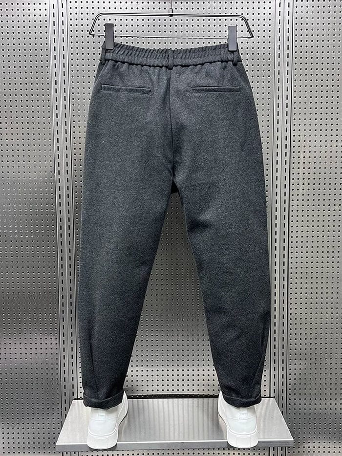 Mats Herren Bundfaltenhose mit hohem Bund und schmal zulaufendem Bein