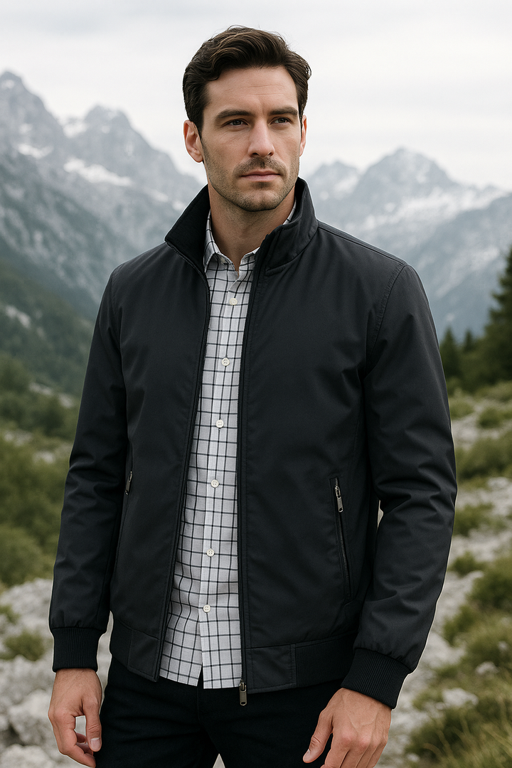 Mats | Herren leichte Reißverschlussjacke Stehkragen