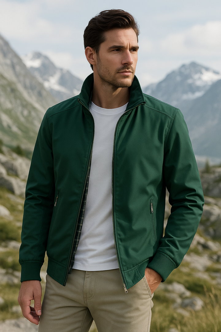 Mats | Herren leichte Reißverschlussjacke Stehkragen