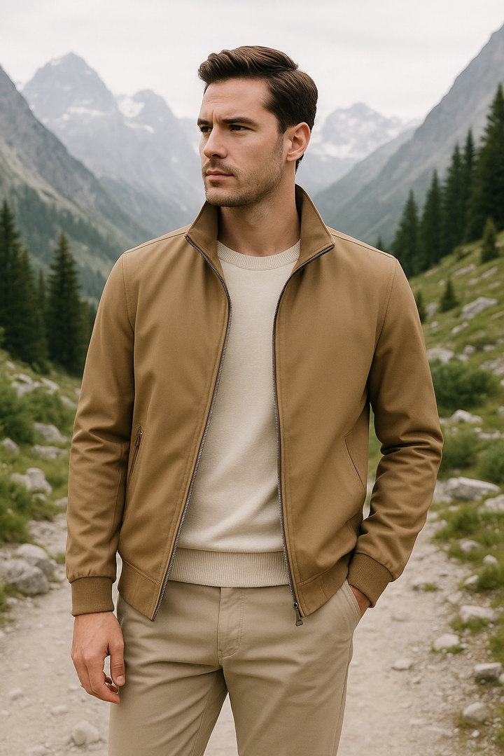 Mats | Herren leichte Reißverschlussjacke Stehkragen