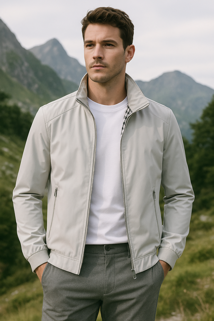 Mats | Herren leichte Reißverschlussjacke Stehkragen