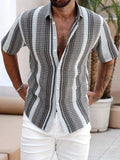 Matteo | Herren Gestreiftes Casual Strandhemd