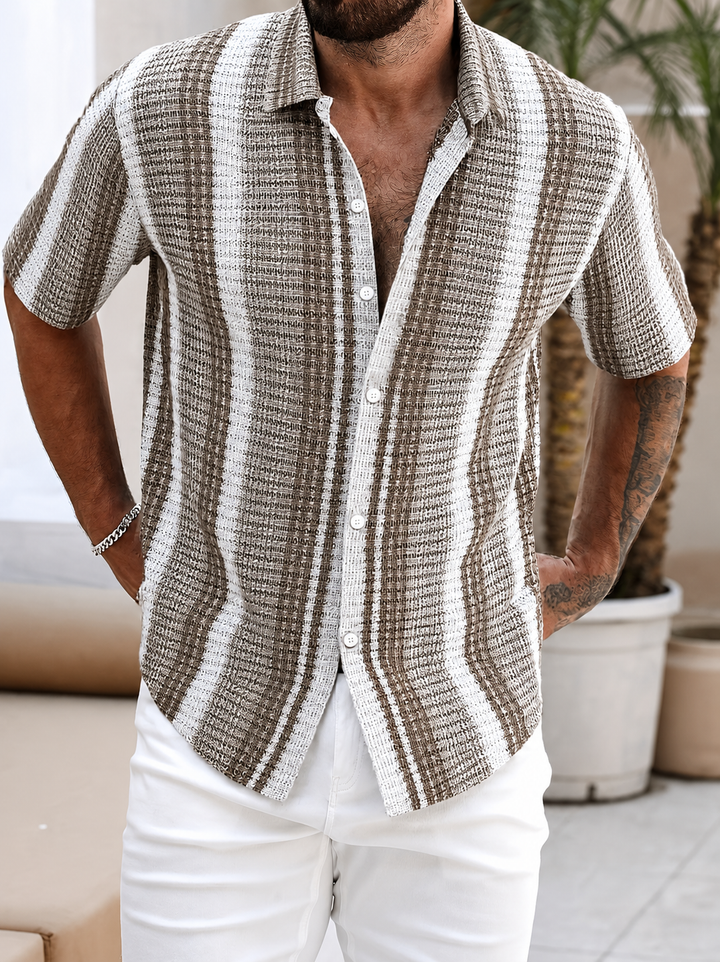 Matteo | Herren Gestreiftes Casual Strandhemd